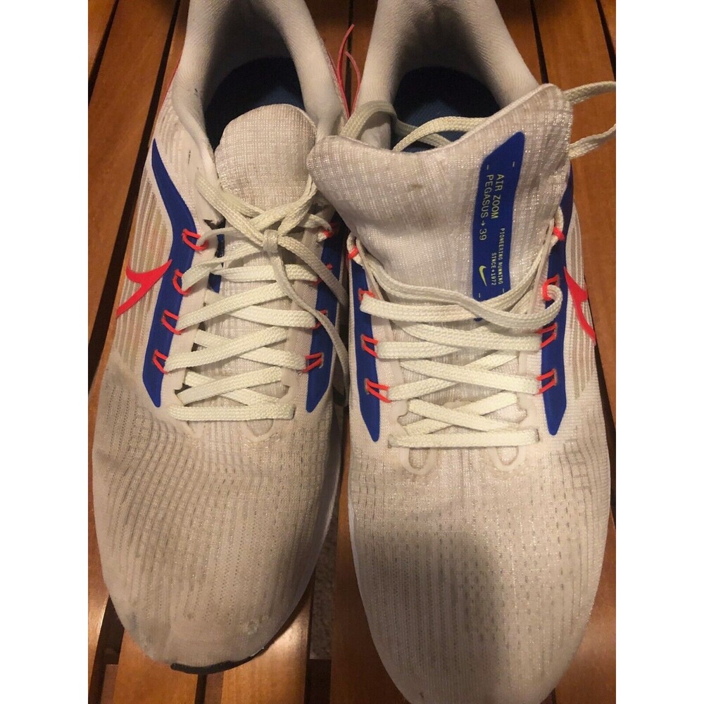 Nike size 11.5 men's Air Zoom Pegasus shoes dx3354-100 white- blue -orange